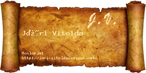 Jári Vitolda névjegykártya